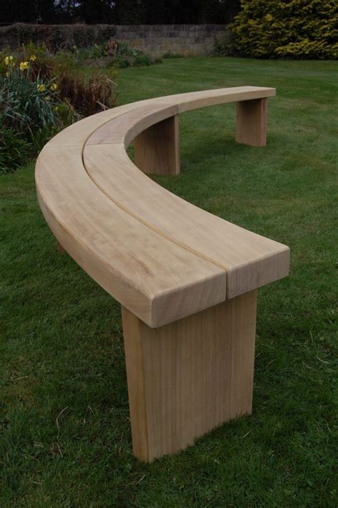 Curved Wood Bench