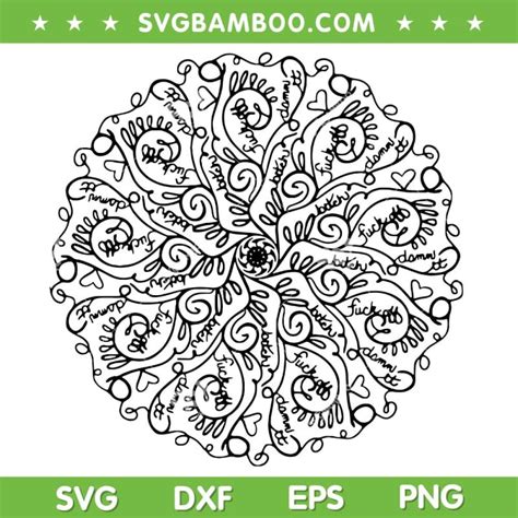 Download Cuss Word Mandala Svg Free - 54  SVG File for DIY Machine Creativefabrica Free PSD Mockups