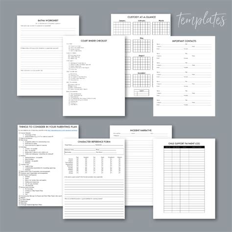 Custody Binder Printables Free