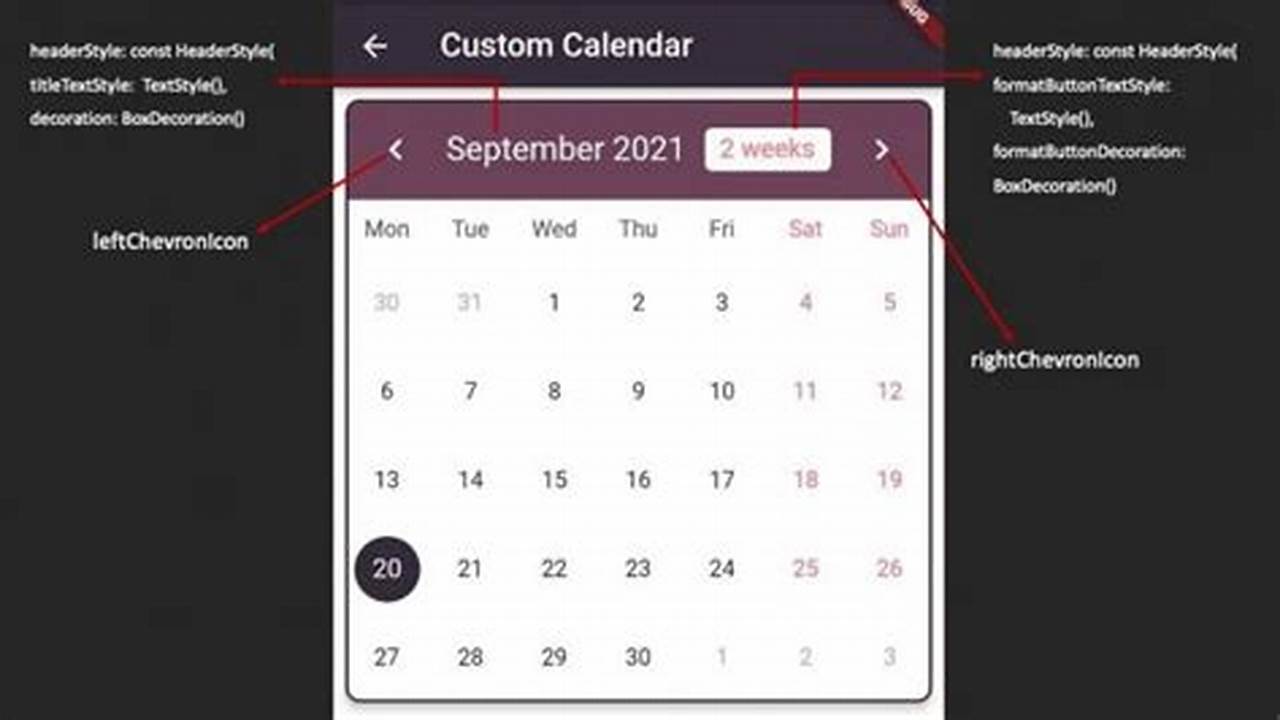 Custom Calendar In Flutter