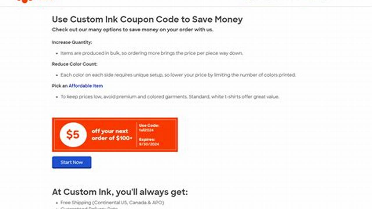 Custom Ink Discount Code 2024