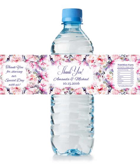 Burgundy Wedding Water Bottle Label Template Printable Custom Etsy