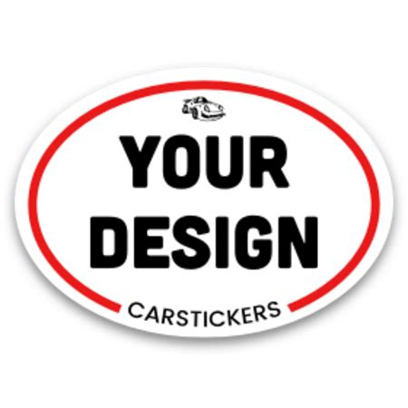 Custom Car Oval Stickers