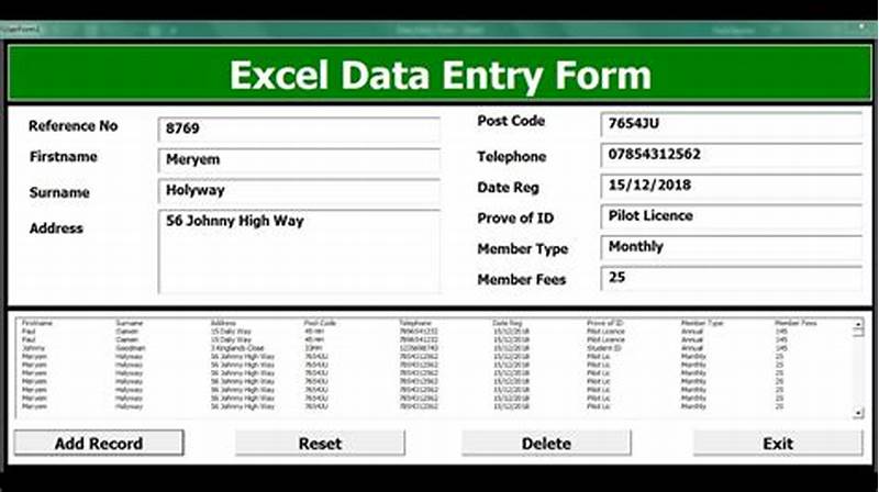 Custom Data Entry Form In Excel