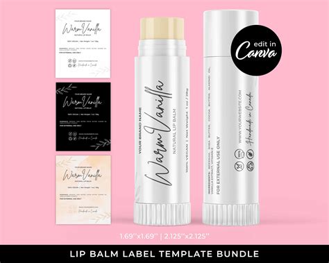 Custom Lip Balm Label Templates | Edit & Print | Corjl