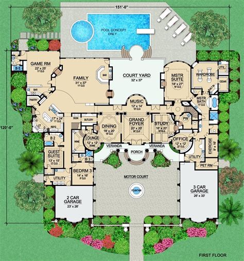 Custom Mansion Floor Plans