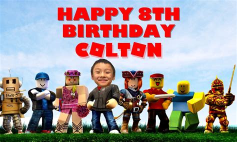 Custom Roblox Birthday Party Banner Custom Sizes Flyer Digital 