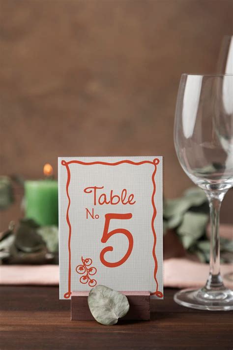 Custom Table Number Cards