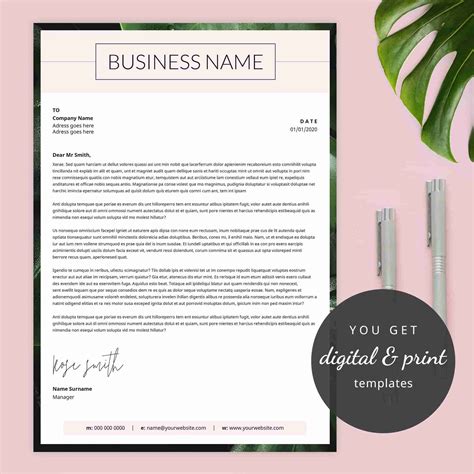 Personalized Letterhead Letterhead Template Letterhead Word