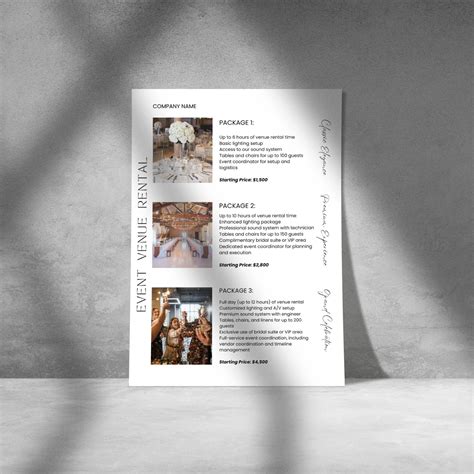 Custom venue pricing