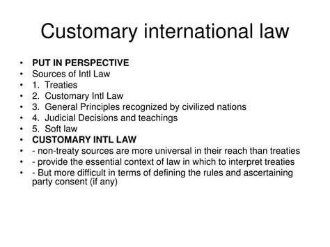 Examples of Customary Law