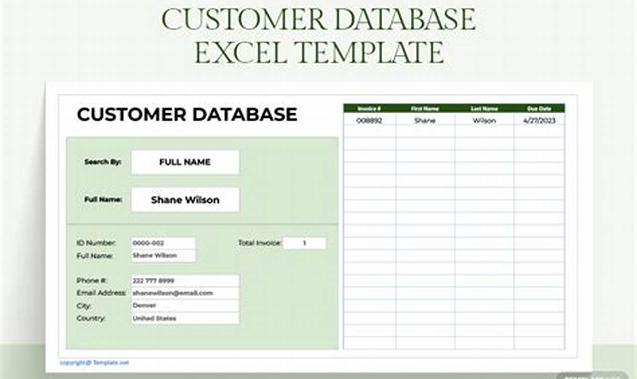 Customer Database Excel Template: Organize Your Customer Data Efficiently