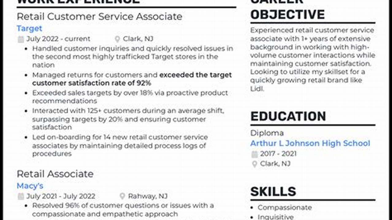 Customer Service Resume Examples 2023