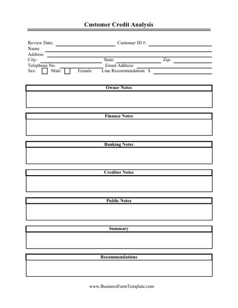 Customer Credit Analysis Report Template Download Printable PDF
