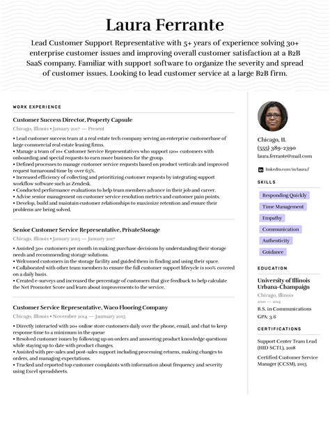 Customer Service Representative II Resume Example University Of Arizona
Tucson, Arizona