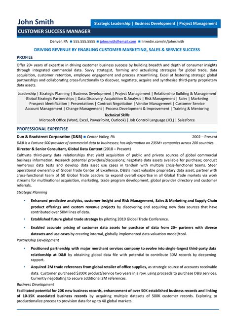 Elevate Your Career with a Stellar Customer Success Manager Resume: Ace Your Job Search!