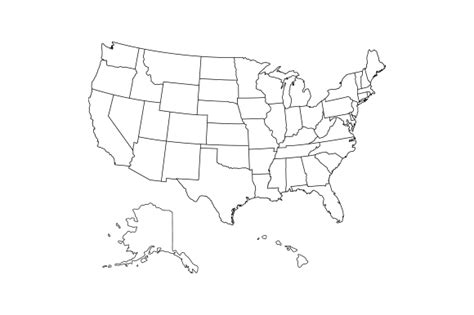 Download Customisable Map of the US SVG File - SVG Design Silhouette DXF Files