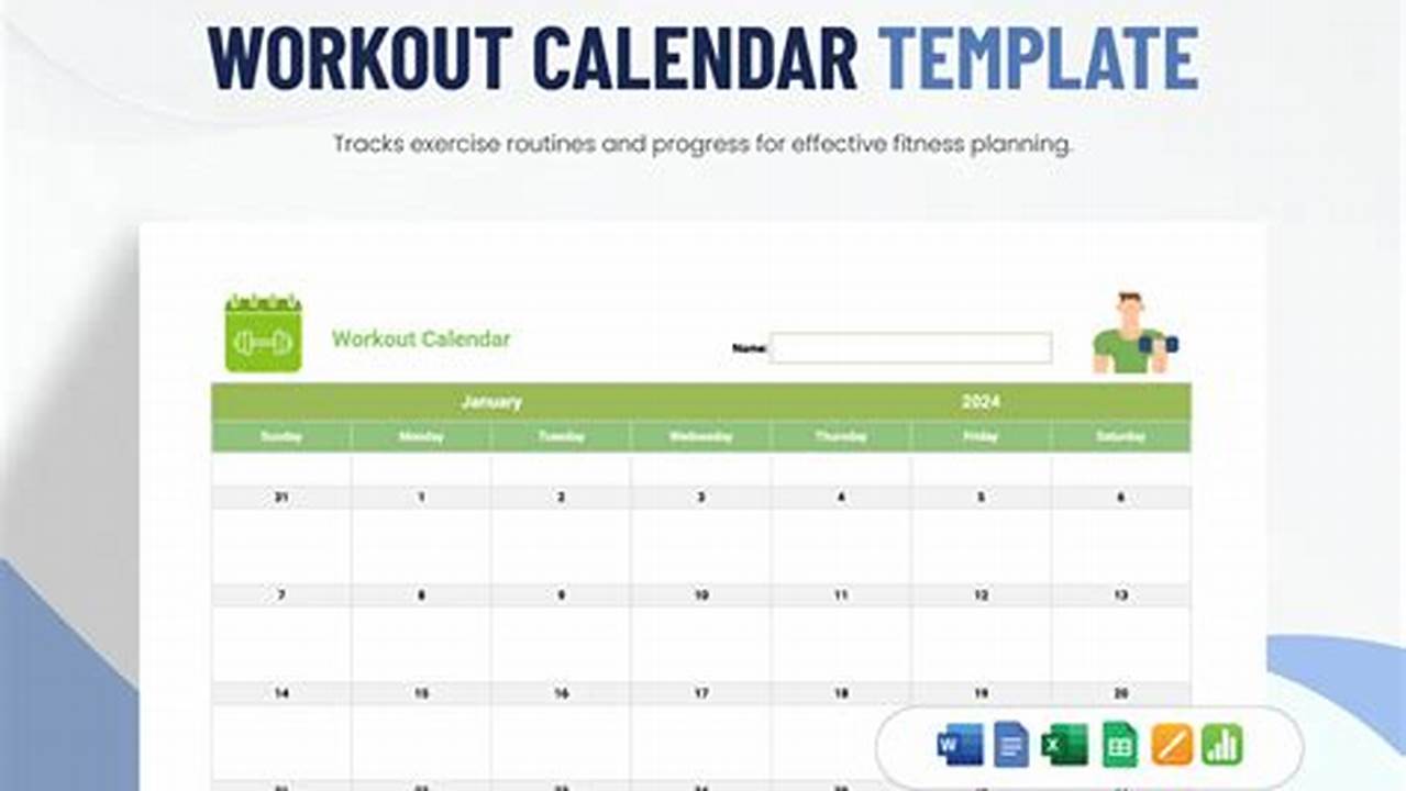 Customizable Workout Calendar Template
