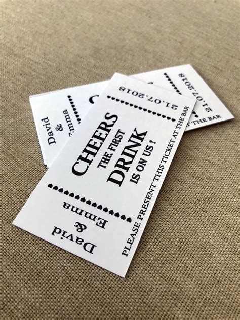 Customizable Drink Ticket Printable Drink Coupons Template
