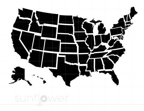 Download Customizable Map of the US SVG File - SVG Design Creativefabrica for Cricut