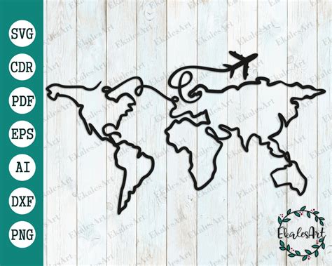 Download Customizable Map of the World SVG File - SVG Design Cameo