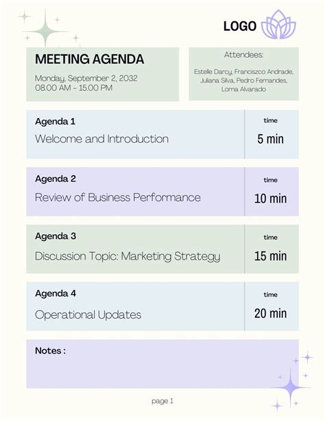 Free Meeting Agenda Templates (20) PDF Word eForms