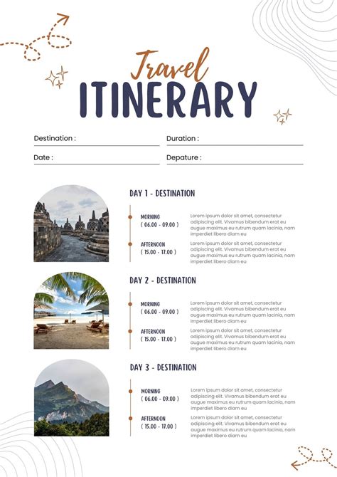 Customizable tour itinerary