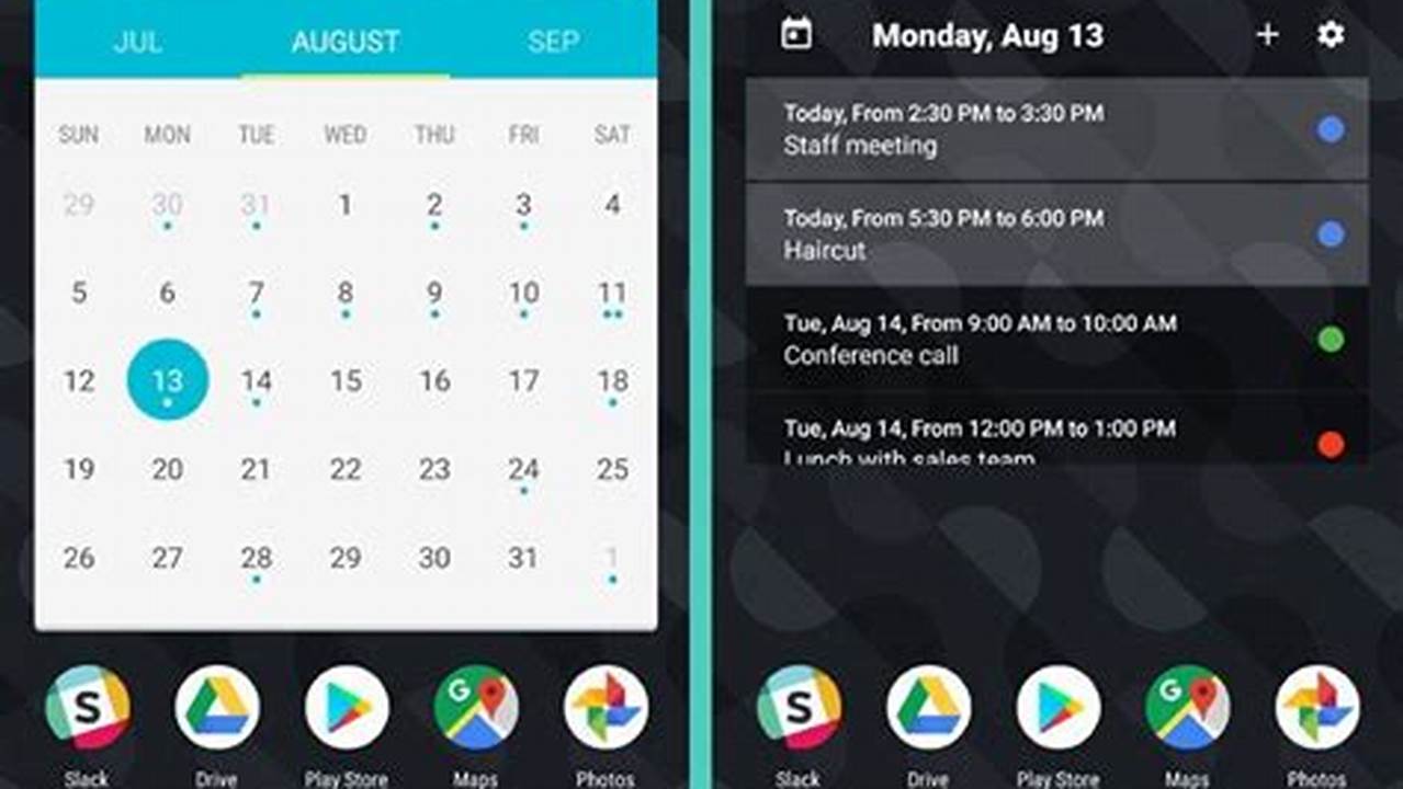 Customize Google Calendar Widget Android