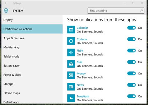 Customize Notifications on Windows 10
