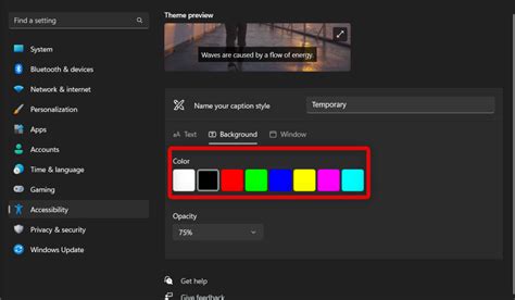 Customize System-Wide Live Captions