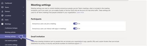 Customize the Meeting Settings