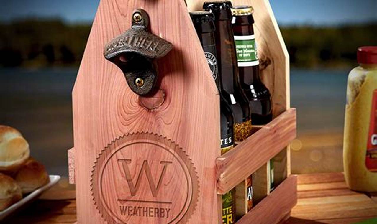 Customized wooden beer caddies for craft beer lovers