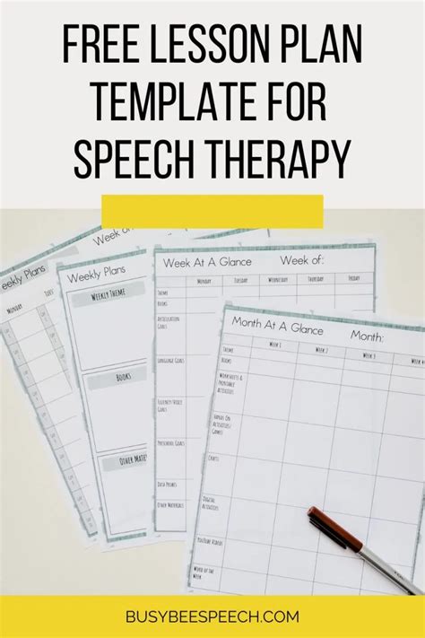 Customized Speech Therapy Lesson Plans