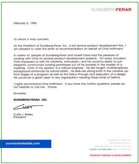 Customizing Letter of Recommendation Template