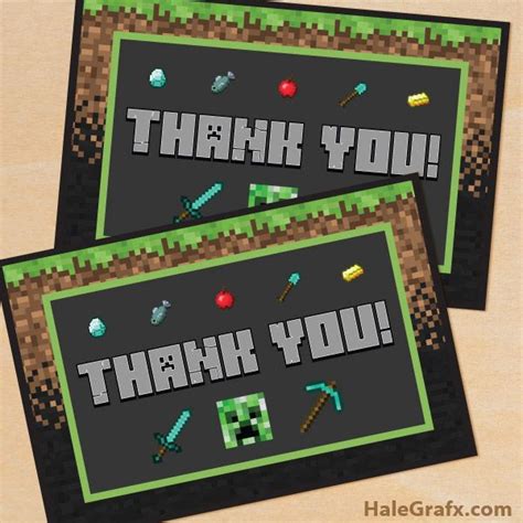 Customizing Your Printable Minecraft Thank You Cards