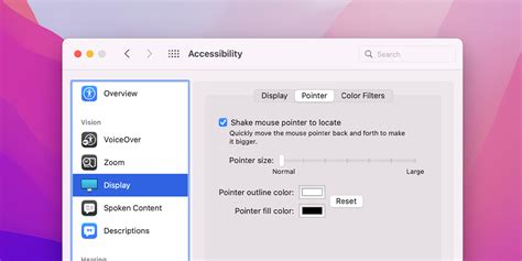 Customizing cursor on macOS Monterey