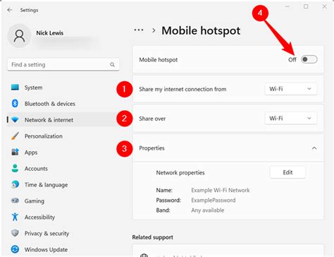 Customizing the Hotspot Settings