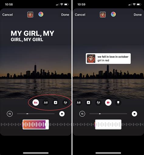 Customizing the lyrics and song preview in your Instagram story