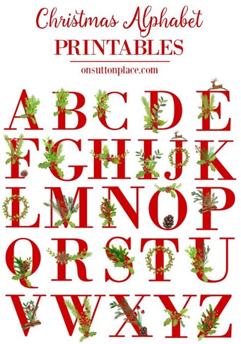 Cut Out Christmas Alphabet Letters Printable