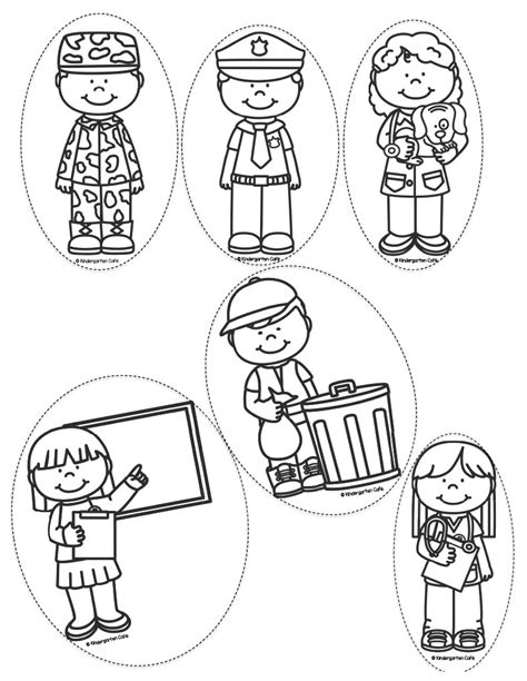 Cut Out Community Helpers Puppets Printable