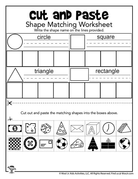 Cut And Paste Kindergarten Worksheets