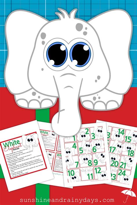 Cut Out Printable White Elephant Numbers