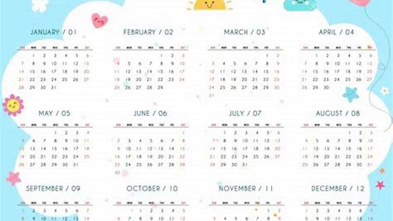 Cute 2024 Calendar Pdf Editable
