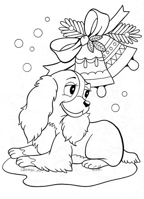 Cute Printable Coloring Pages Christmas Puppies