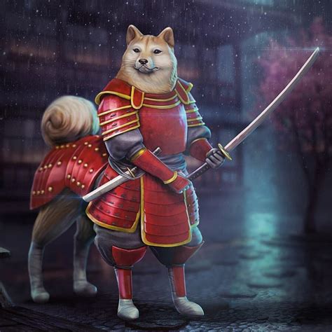 Cute Shiba Inu In Samurai Armor