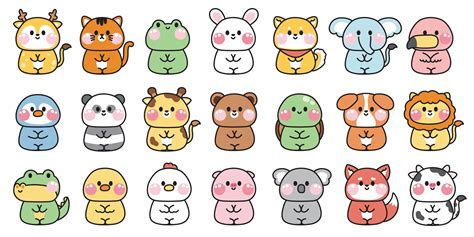 Cute Animals Cartoon Drawings
