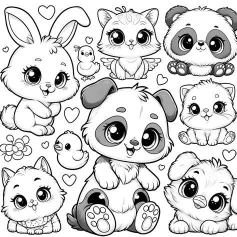 Cute Animals Coloring Page