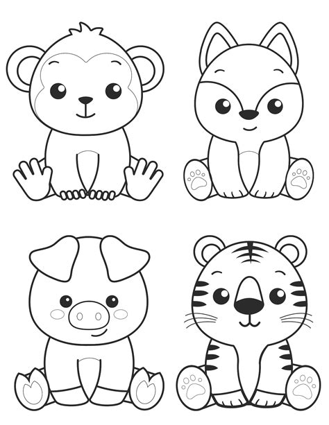 Cute Animals Coloring Pages Easy