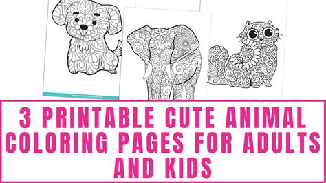 Cute Animals Coloring Pages For Adults Coloring Pictures Of Animals