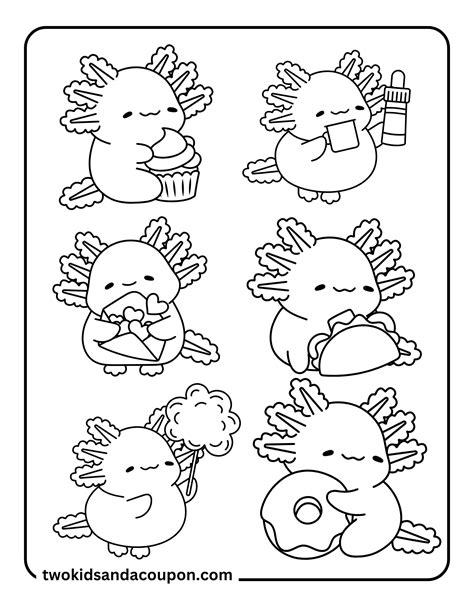 Cute Axolotl Coloring Page